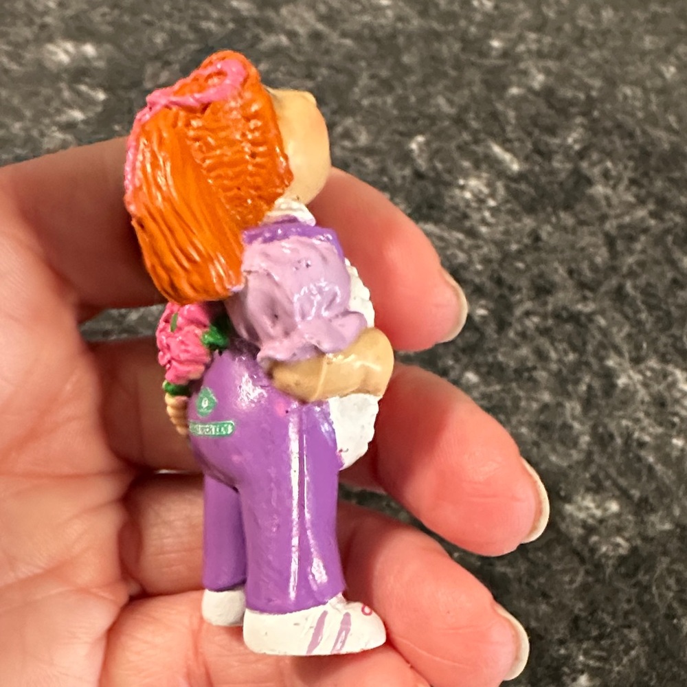 1984 Cabbage Patch Kids 2.5" I Love You Heart Girl PVC - Picture 4 of 6